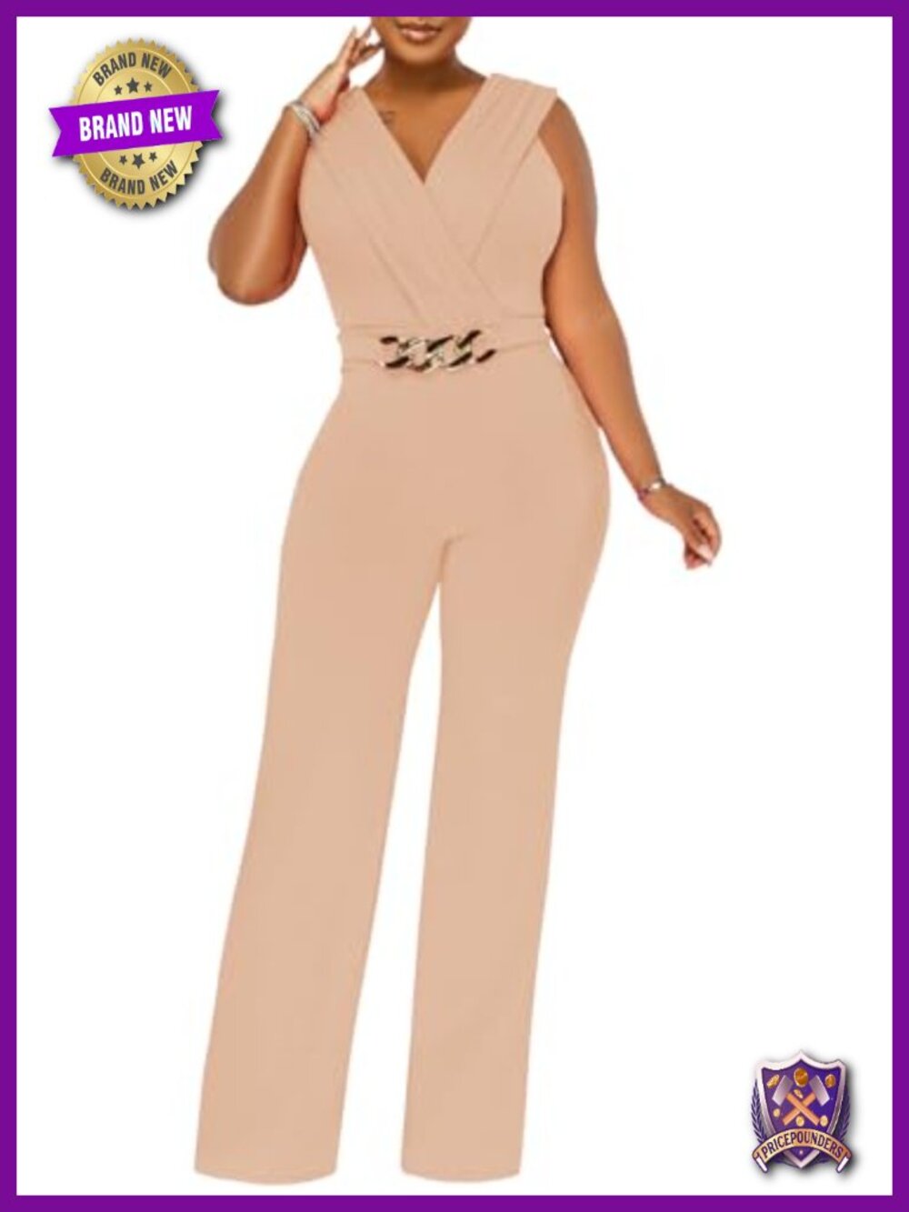 Elegant Sleeveless Wrap Jumpsuit with Wide Leg Pants